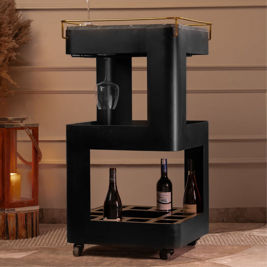 Black Gold Bar Cabinet