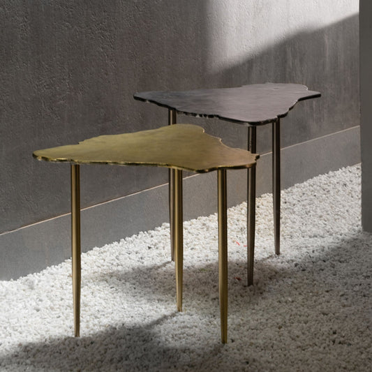 Alu. Casting Map Table Gold Black S/2